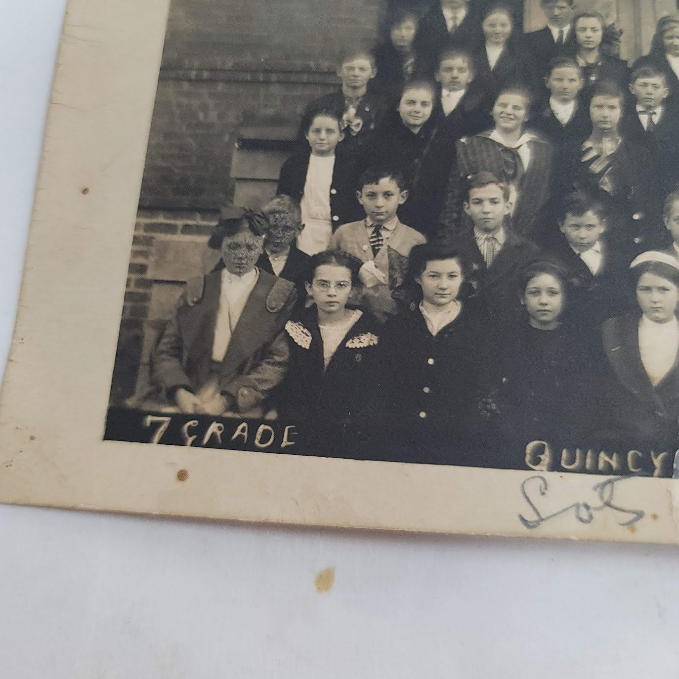 Quincy Florida High School postcard SEVENTH GRADE ROOM 1913 black white photo
