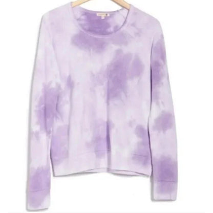 sundry Tie Dye SweatShirt Top Track Long Sleeve Purple White Size 2 / MEDIUM