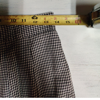 Joan Leslie Classics Black White Houndstooth Pleated Trousers Pants 6P