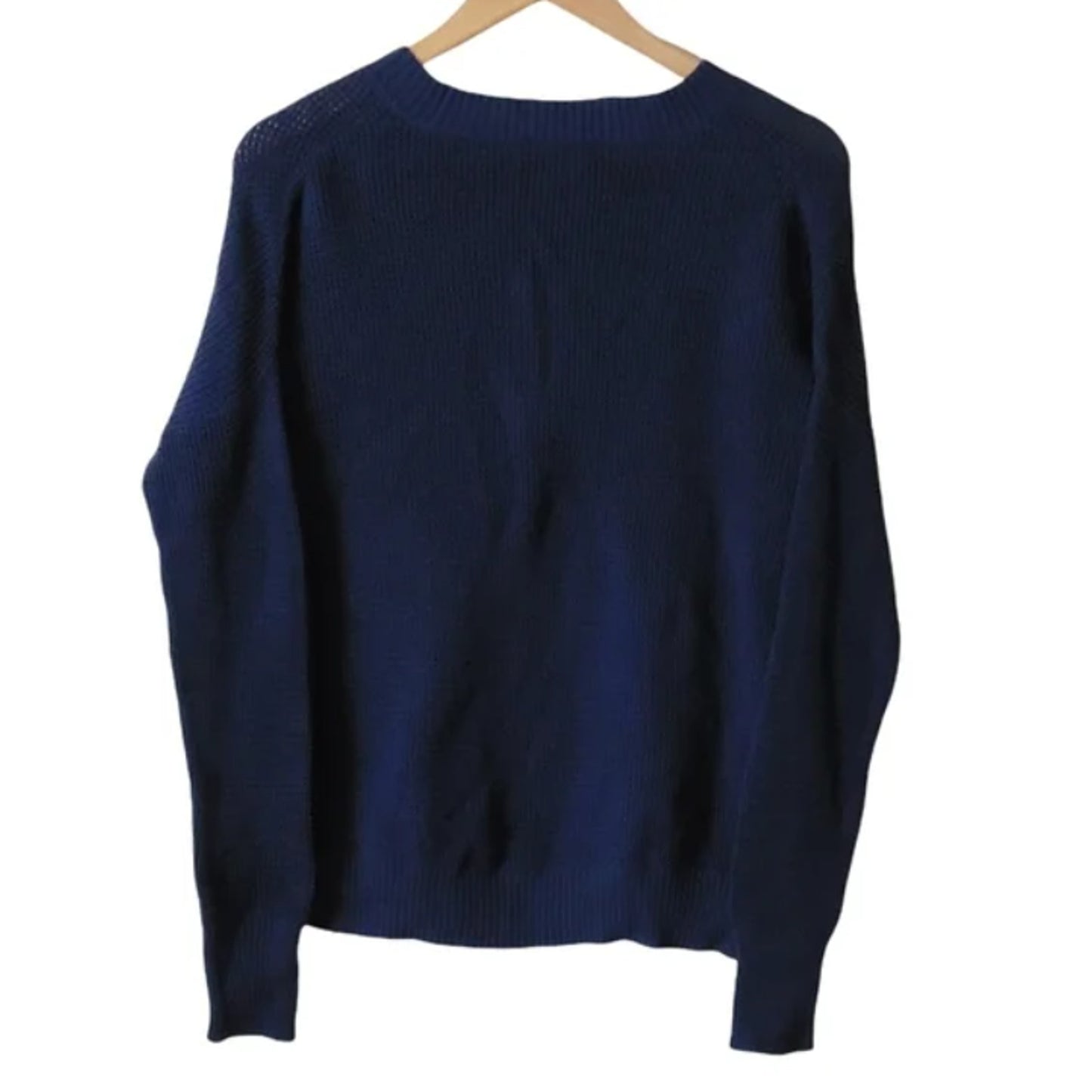 Sweet Romeo Navy Blue Knit Crewneck Sweater small NWT Crew Long sleeve NEW