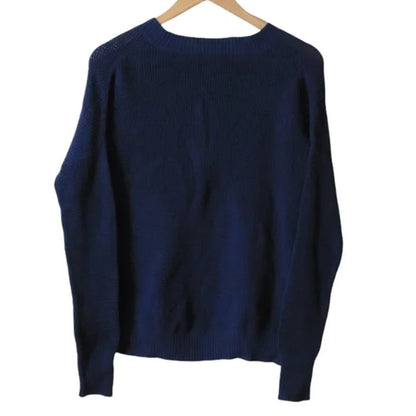 Sweet Romeo Navy Blue Knit Crewneck Sweater small NWT Crew Long sleeve NEW