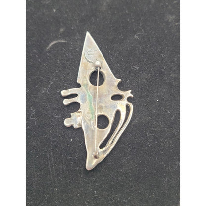 Vintage Europe MidCentury Modern Abstract Silver Brooch MCM Brutalist Studio Pin