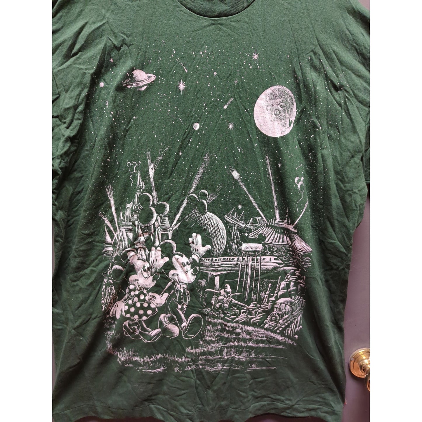 Vintage Disney Designs Green vintage single stitch magic kingdom shirt ONE SIZE