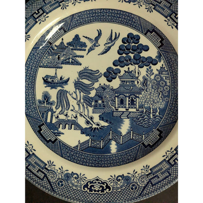 Vintage Churchill Blue Willow Dinner Plates Set of 3 English Ironstone