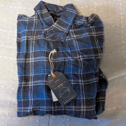 Weatherproof Vintage PLAID Button-Down Shirts Long Sleeves Blue/Gray Medium NWT