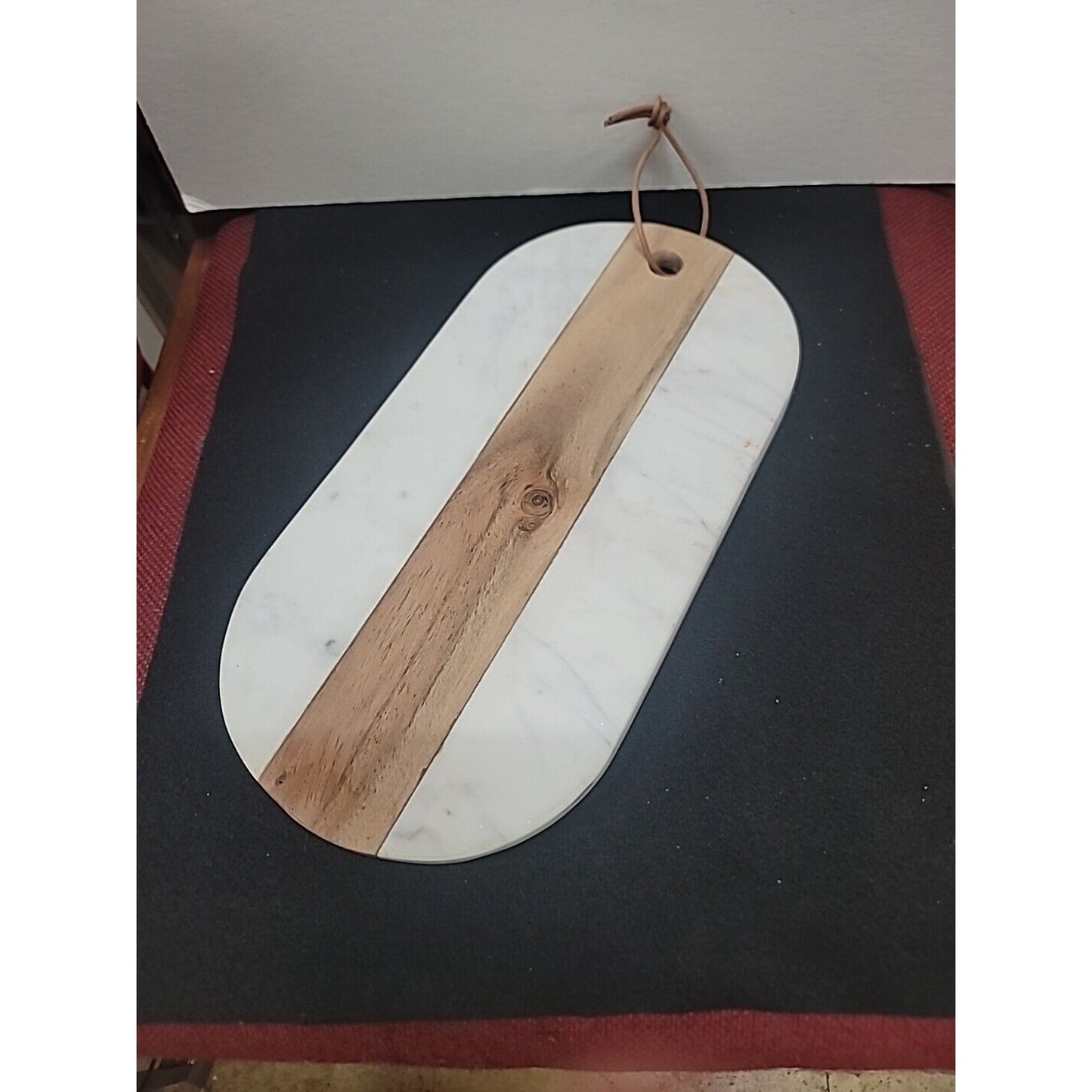 Cheese Meat stone Marble/ Acacia Wood Serving/Cutting Board With Leather Strap
