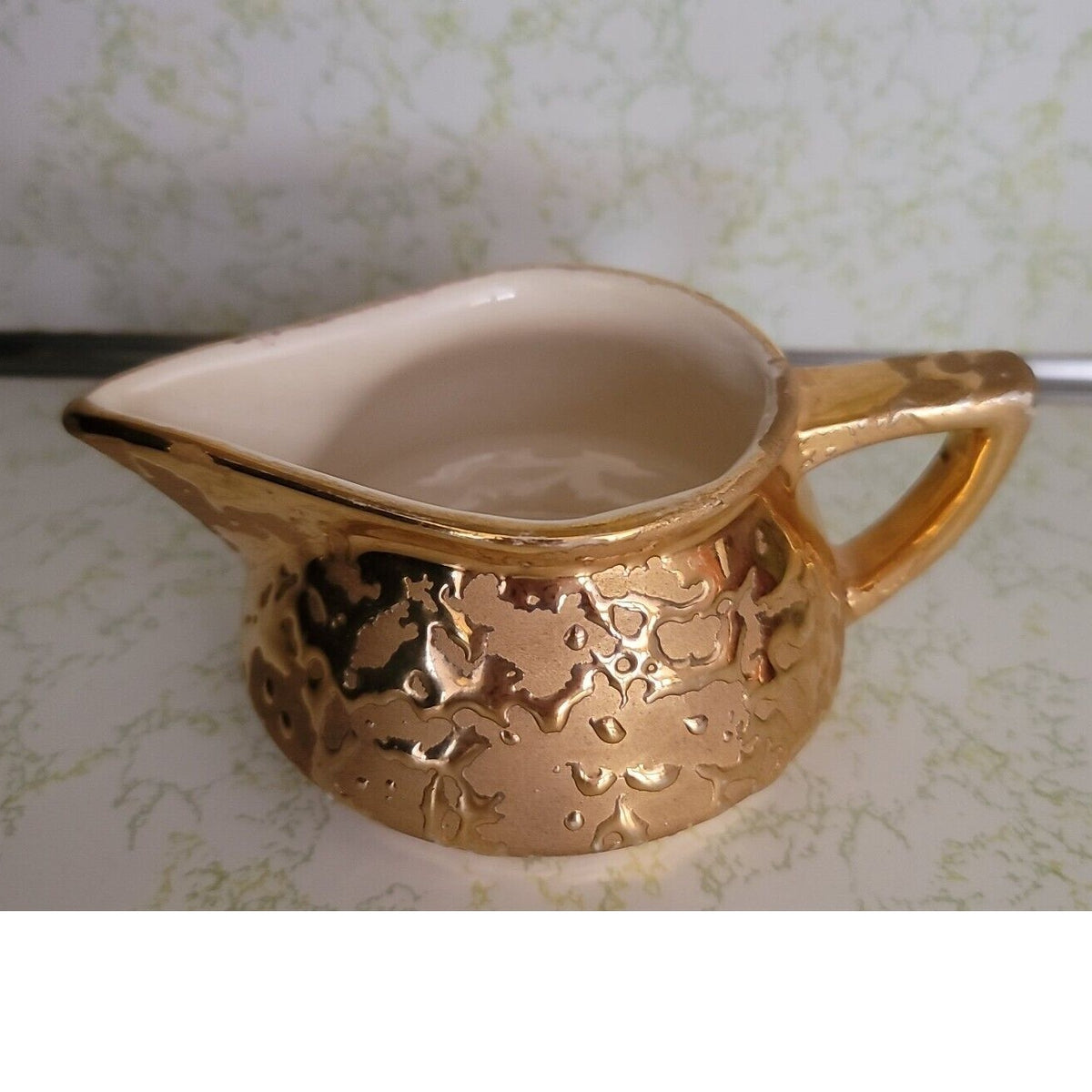 Weeping Bright Gold McCoy USA 24K gold vintage creamer tableware Pitcher