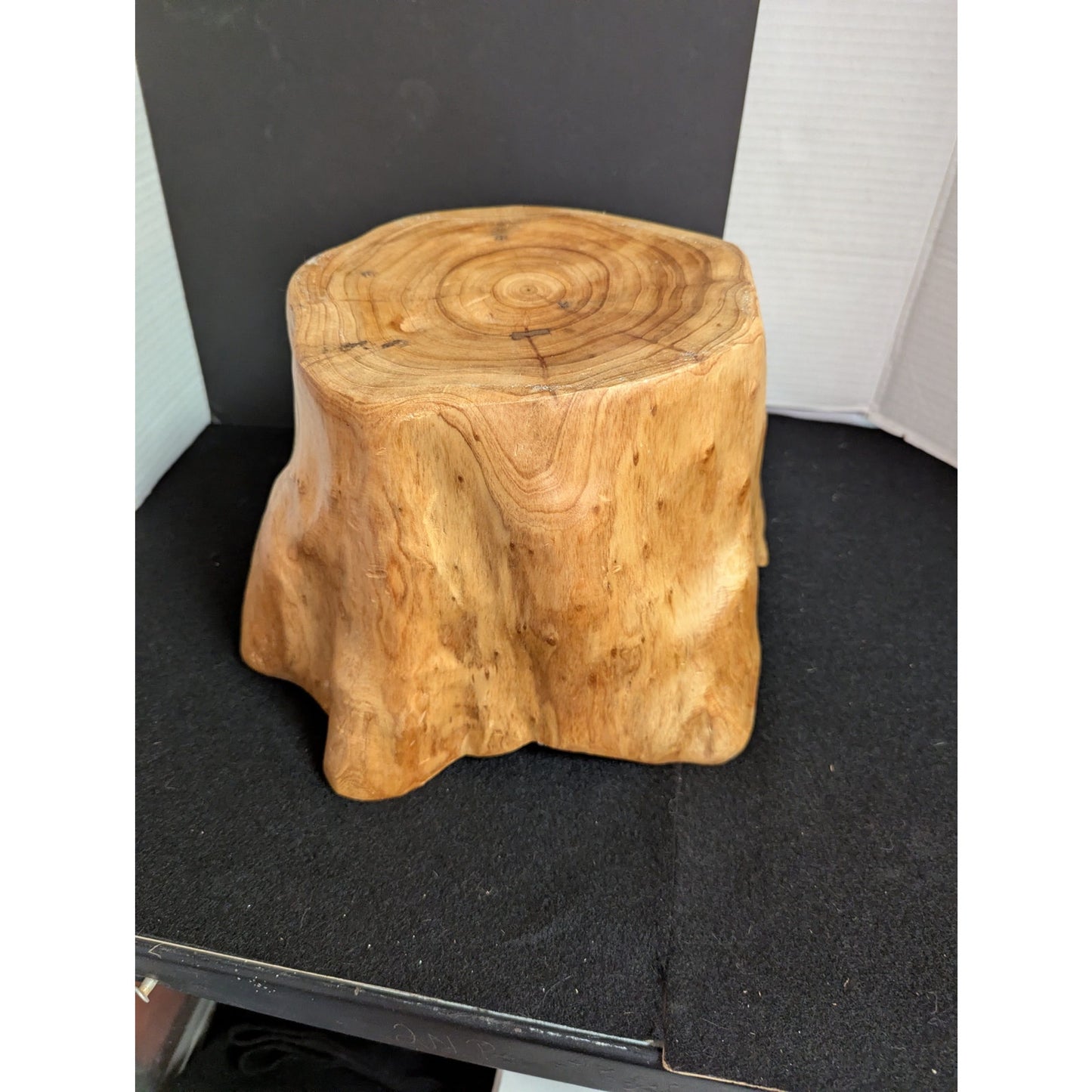 Rustic Hand-Carved Live Edge Teak Root Wooden Bowl Tree Stump Centerpiece