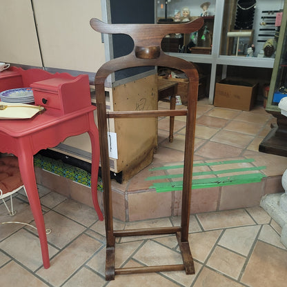 Secondhand Sandies: Vintage Men's solid wooden valet coat rack pants hanger change holder