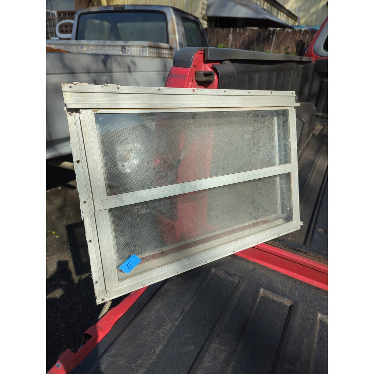 1976 Scotty Serro Camper ORIGINAL Window metal screen aluminum glass SIDE PANEL