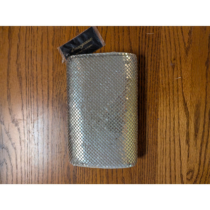 Vintage D'Margeaux Limoges NY Silver Mesh Convertible Flap Clutch Shoulder Bag