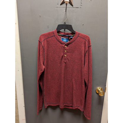 VTG 1946 Long Sleeve 3-Button Henley Men's T-Shirt NWT Wine Heather Size LARGE