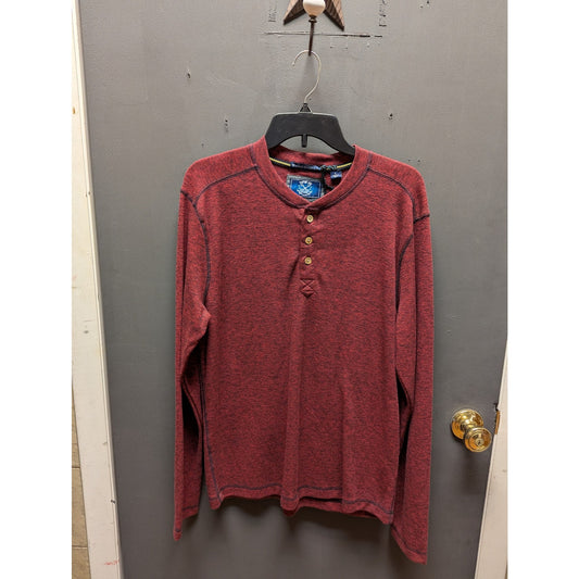 VTG 1946 Long Sleeve 3-Button Henley Men's T-Shirt NWT Wine Heather Size LARGE