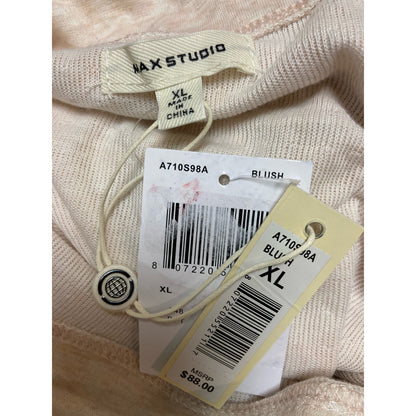 Max Studio Women's Split Neck Pullover XL/Extra Large Blush Pink NEW Long Sleeve