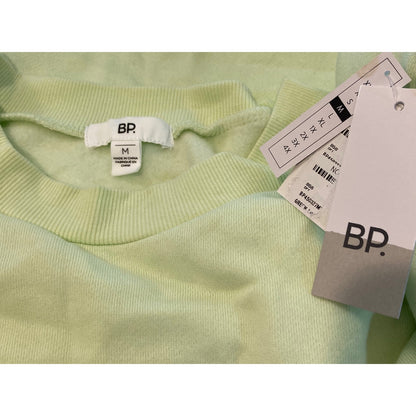 NWT BP. Long Sleeve Cropped Side Vent Sweatshirt Sz Medium in Green Limecream