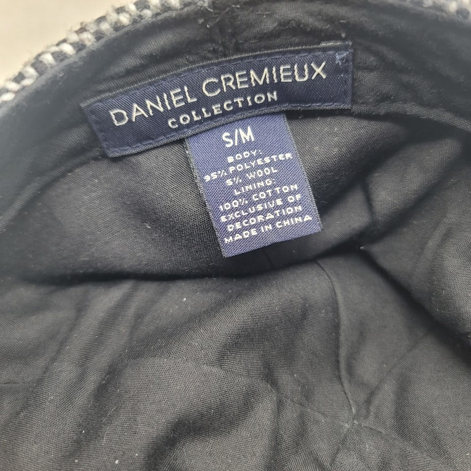 Cremieux Black Tweed Small Medium Paperboy Newsboy Gatsby Cabbie Scally Cap