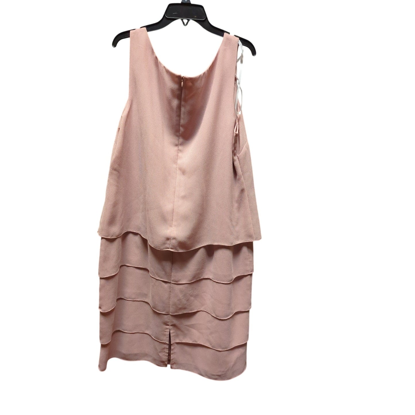 Midnight Velvet Blush Pink Tiered Sheath Dress Garden Wedding Guest Chic Size 16