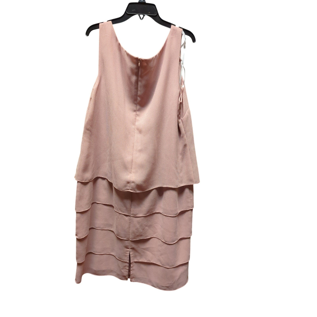 Midnight Velvet Blush Pink Tiered Sheath Dress Garden Wedding Guest Chic Size 16