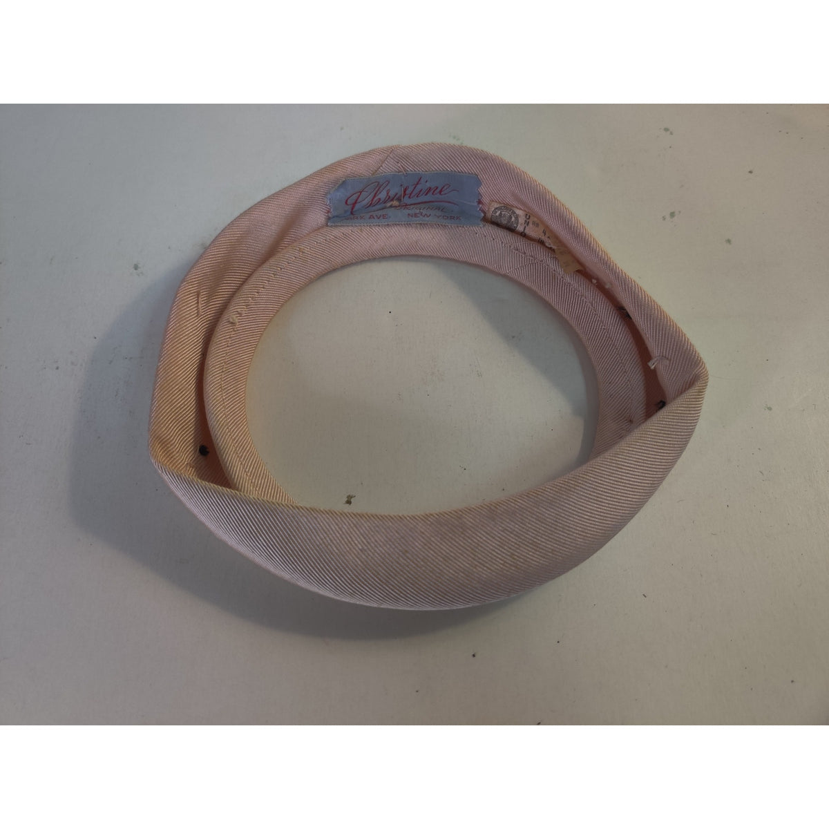 Christine Original Ring Hat NO Mesh Veil Pink Ring Cloth Vintage 6.6"