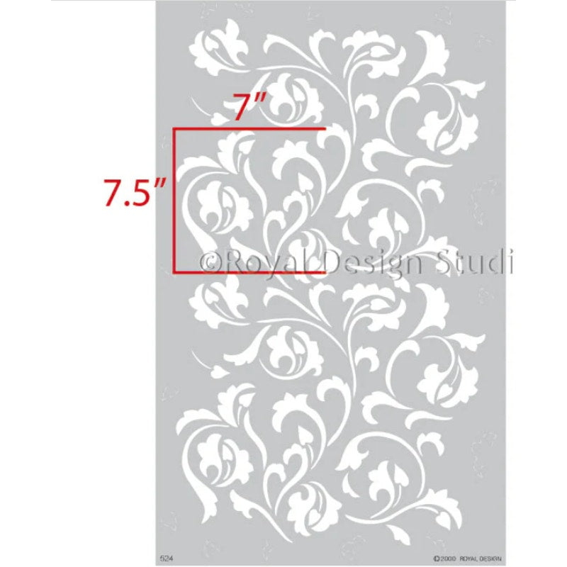 Royal Design Studio Stencil Filagree Furniture Wall Floor SCROLLALLOVER #524
