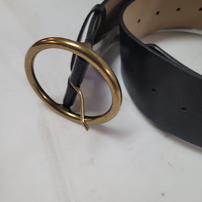 INC International Concept  NEW Classic Panel Belt Black metal Medium Adjustable