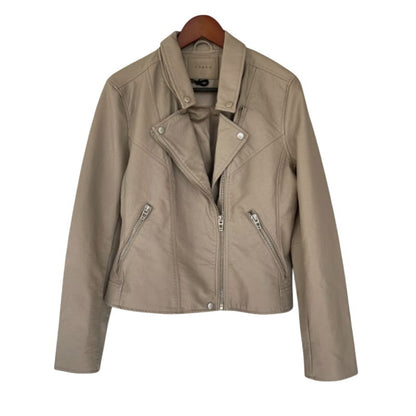 NEW BLANKNYC Denim Life Changer Moto Jacket - Fawn w/ Brushed Silver - XXL new