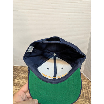 Vintage Mid-Century In-Fisherman Blue Snapback Baseball Cap Hat Retro Y2K