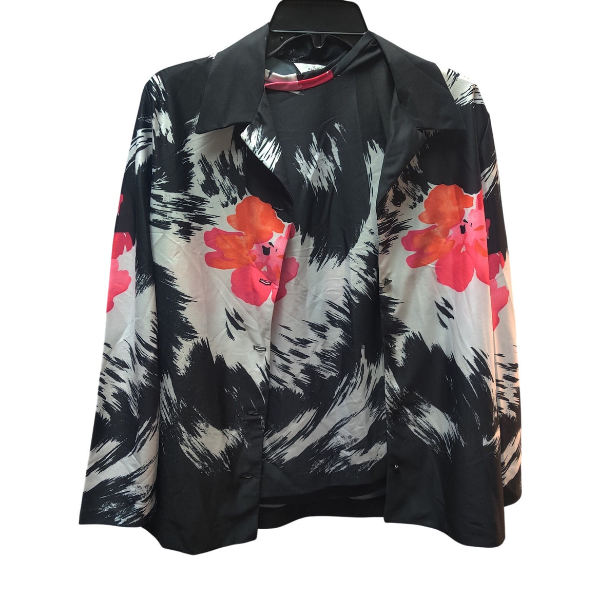 Donovan Galvani Vintage Abstract Floral 2 Pc Set Large Jacket Sleeveless Top