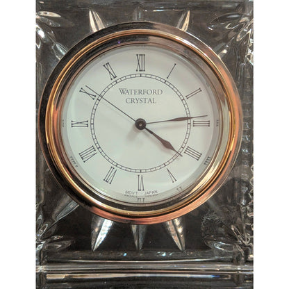 Vintage Waterford Crystal Grecian Desk Clock Roman Numerals Quartz