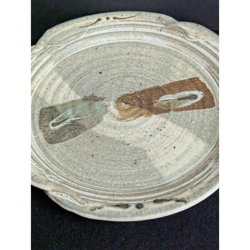 George Griffin Pottery, Sopchoppy Florida Handmade Art Pottery Plate 11" Earthy