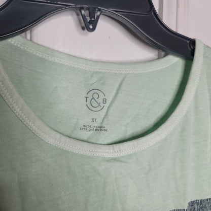 Treasure Bond YOUTH XL (14/16) Green Fondant Stripe Tee Shirt Short Sleeve NEW