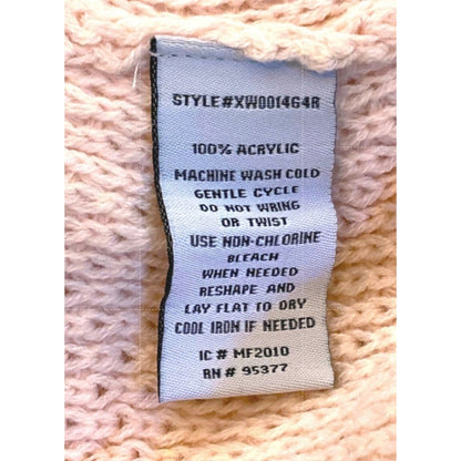 Sanctuary Honeycomb Cowl Neck Pullover Knit Sweater Sz Large in Pink NWT