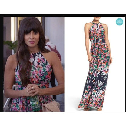 Eliza J Floral Halter Neck  Maxi Dress Size 22W NWT Formal Cocktail Party