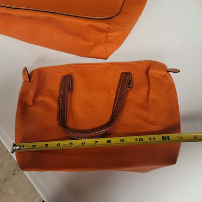 Bottari Orange Pebbled tote with snap tote bag inside, BEACH, Park, Travel NEW