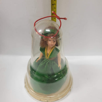 Vintage Emerald May Birthstone Doll 7” Rubber Band Attachment Inside w/ Dome
