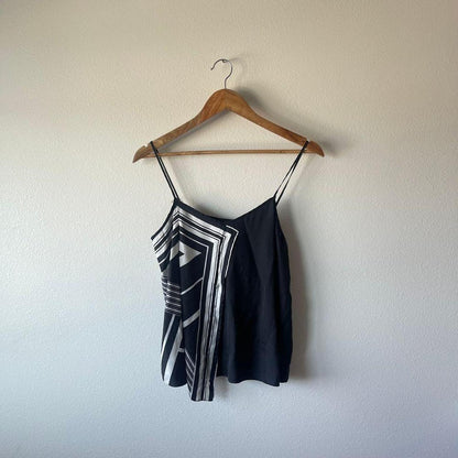Rag & Bone Isadora Silk Cami Black White Asymmetrical Size X-Small new Size 2
