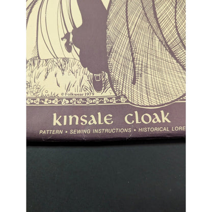 Vintage Folkwear 207 Kinsale Cloak Sewing Pattern 1970s Irish Cape & Hood