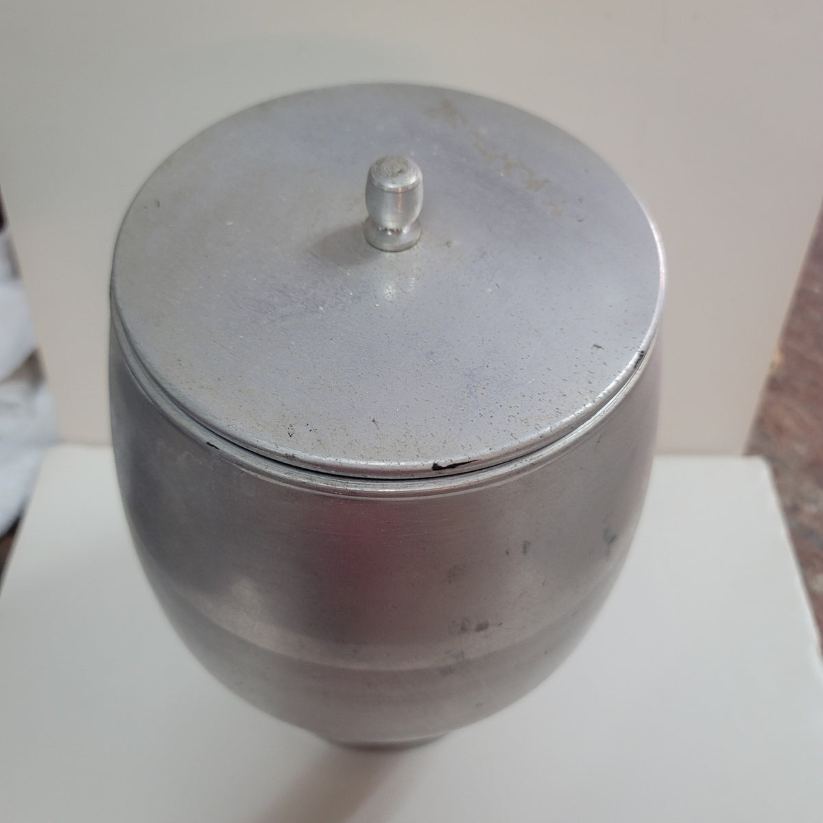Ucagco Mid Century Aluminum Ice Bucket Barware Decor Atomic Spun Aluminum Bar