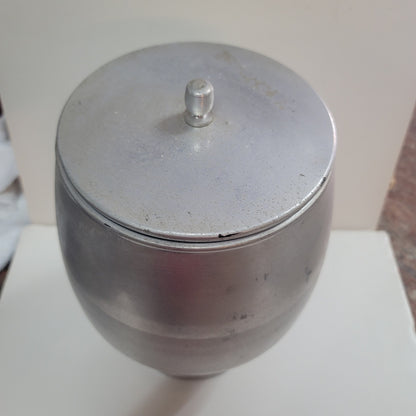 Ucagco Mid Century Aluminum Ice Bucket Barware Decor Atomic Spun Aluminum Bar