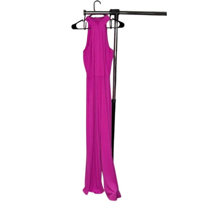 Alexia Admor Size 12 NEW Hot Pink sleeveless halter top jumpsuit Casual Cocktail