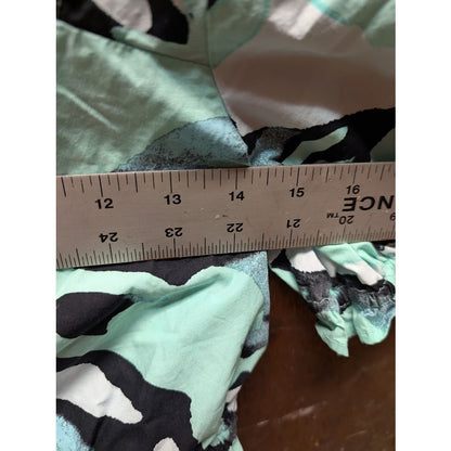 NEW BP. Green Painted Crop Top Pouf Sleeve Size Small