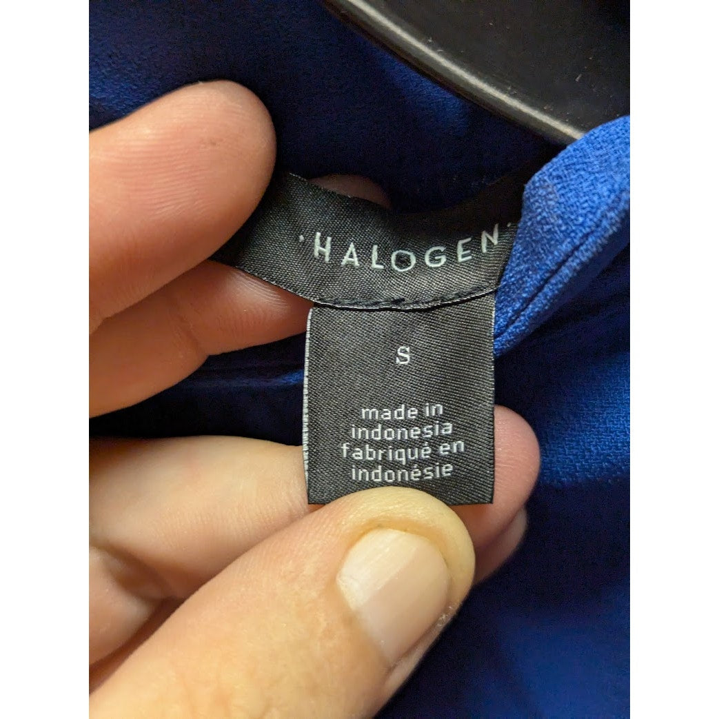 Halogen peasant Blouse Size Small Long sleeve mock neck fitted waist NEW career