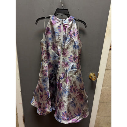Calvin Klein NEW Sleeveless Size Big Girls Floral Fit Flare 16.5 Violet Dress