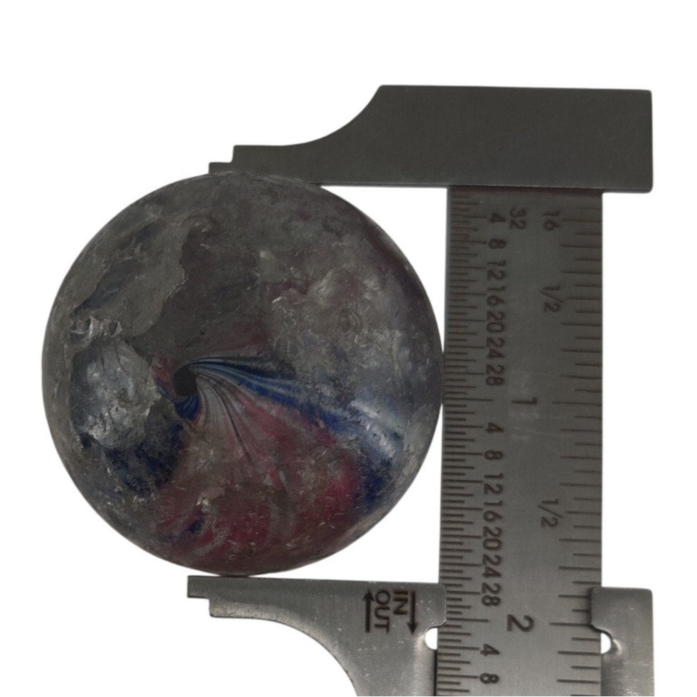Antique German Handmade Onionskin Glass Marble Huge 2" Mammoth Rough As Is #AB2S