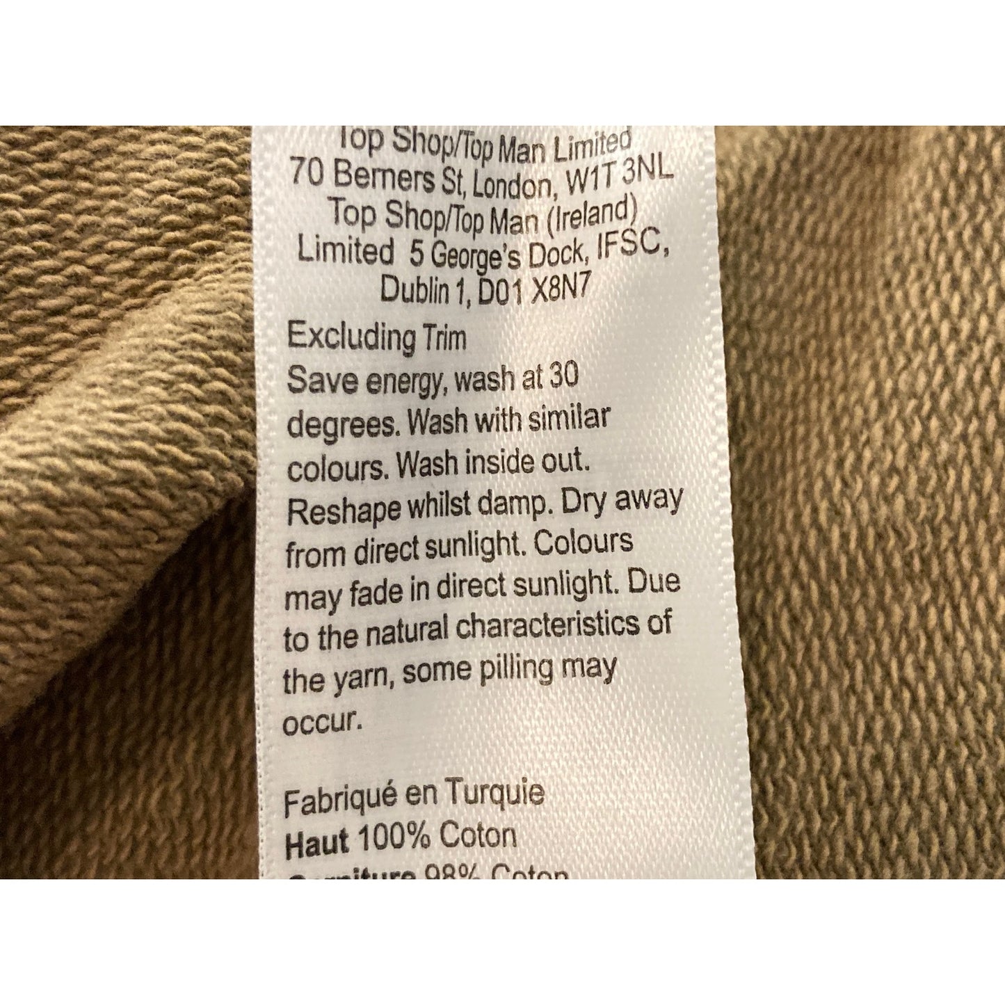 Topshop Acid Washed Long Sleeve Crew Neck Sweatshirt Size 8-10 US in Camel NWT