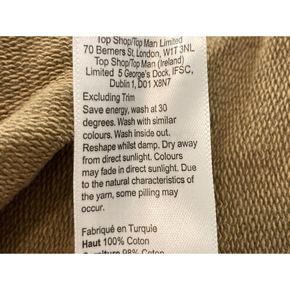 Topshop Acid Washed Long Sleeve Crew Neck Sweatshirt Size 8-10 US in Camel NWT