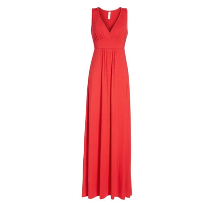 Loveappella V-neck Jersey Maxi Dress Size Medium Dark Pink NWT Stretchy Flowy