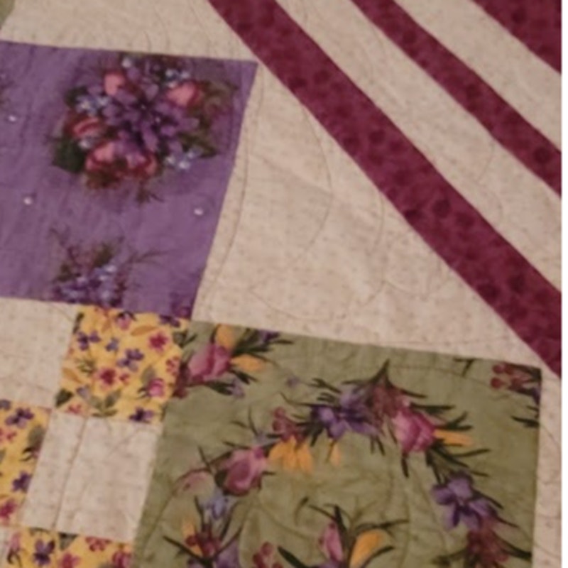 Vintage Floral Patchwork Quilt Set Bedspread 2 Pillow Shams Body Pillow Cover