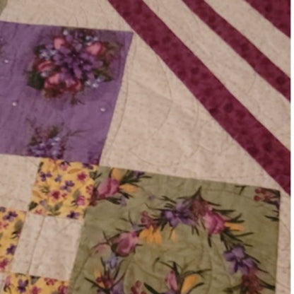 Vintage Floral Patchwork Quilt Set Bedspread 2 Pillow Shams Body Pillow Cover