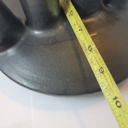 1950s Vallauris Ceramic Black Enamel Mcm brutalist Pipe Vase Signed Louis Giraud